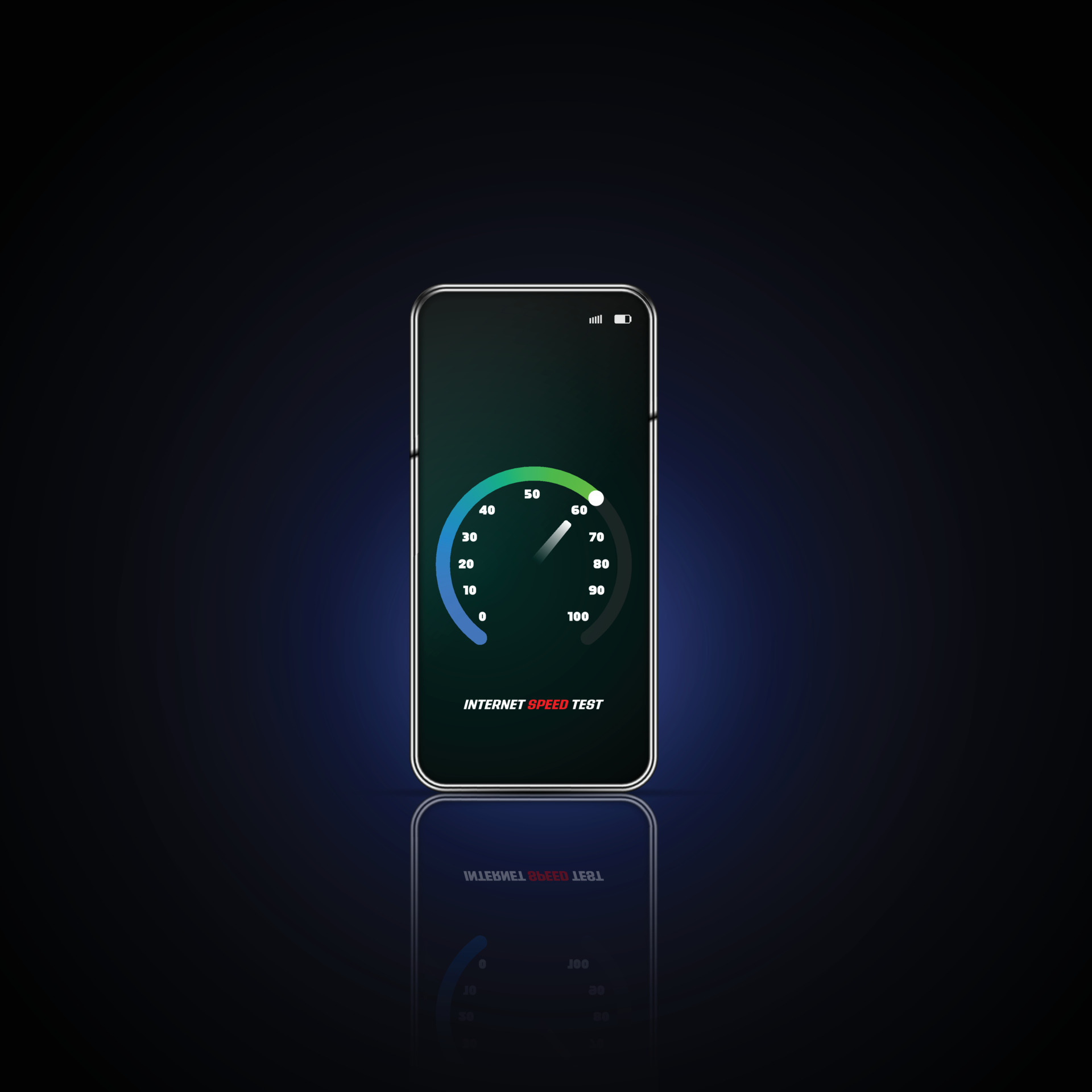 Vector illustration of download speed test gauge. Suitable for