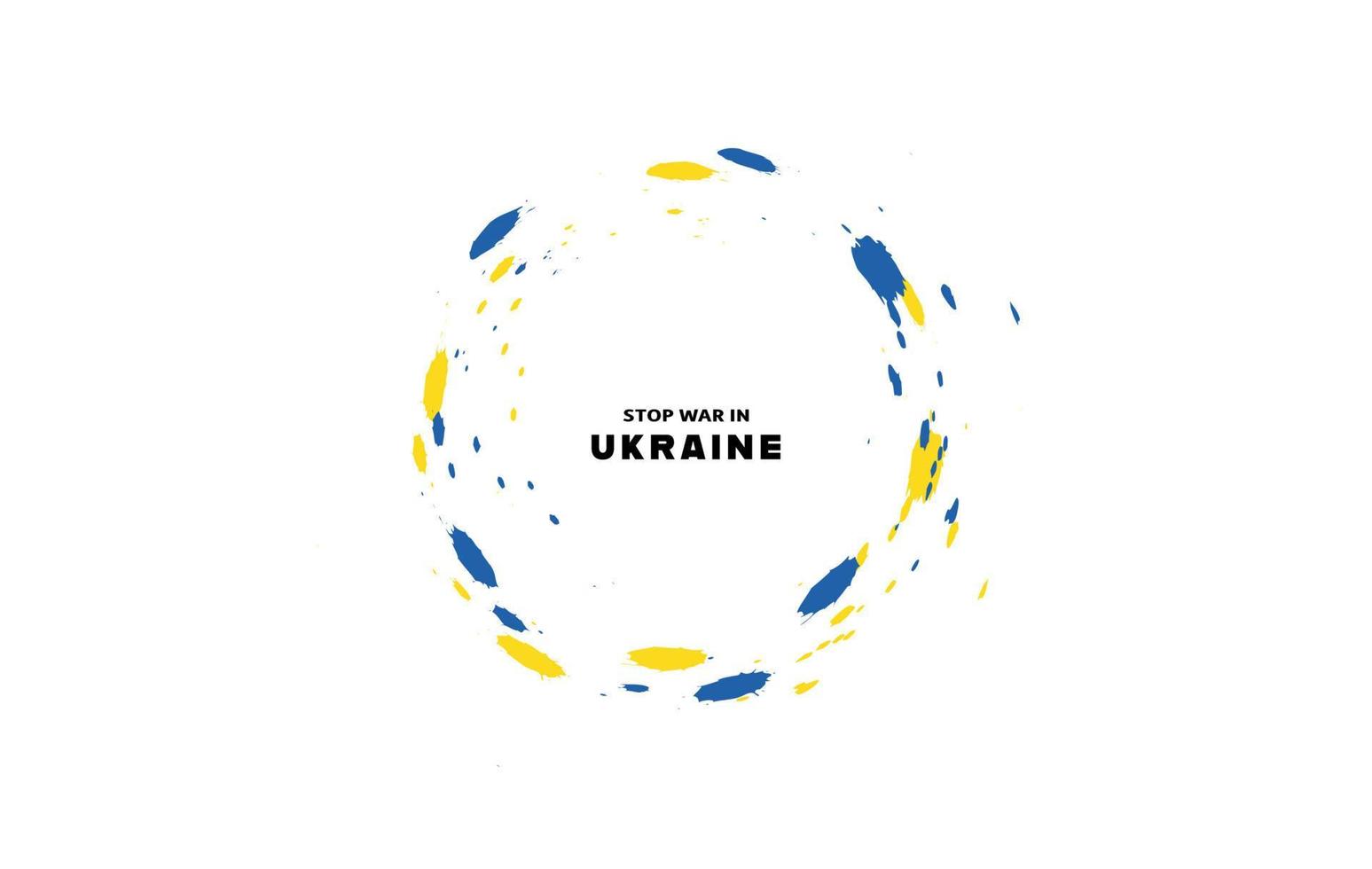 Stop war in ukraine text country flag theme design vector