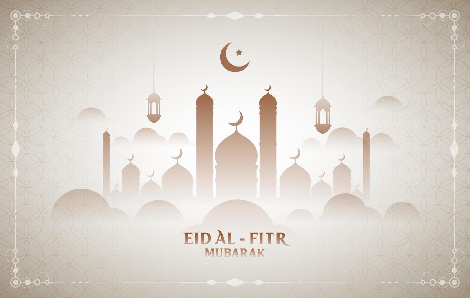 Cultural eid mubarak card design background Vector