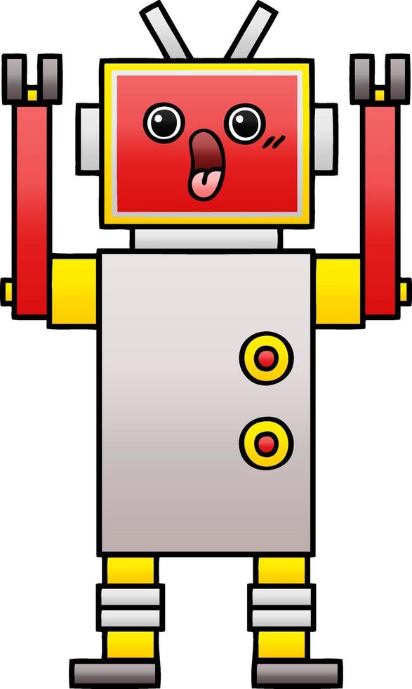 gradient shaded cartoon robot vector