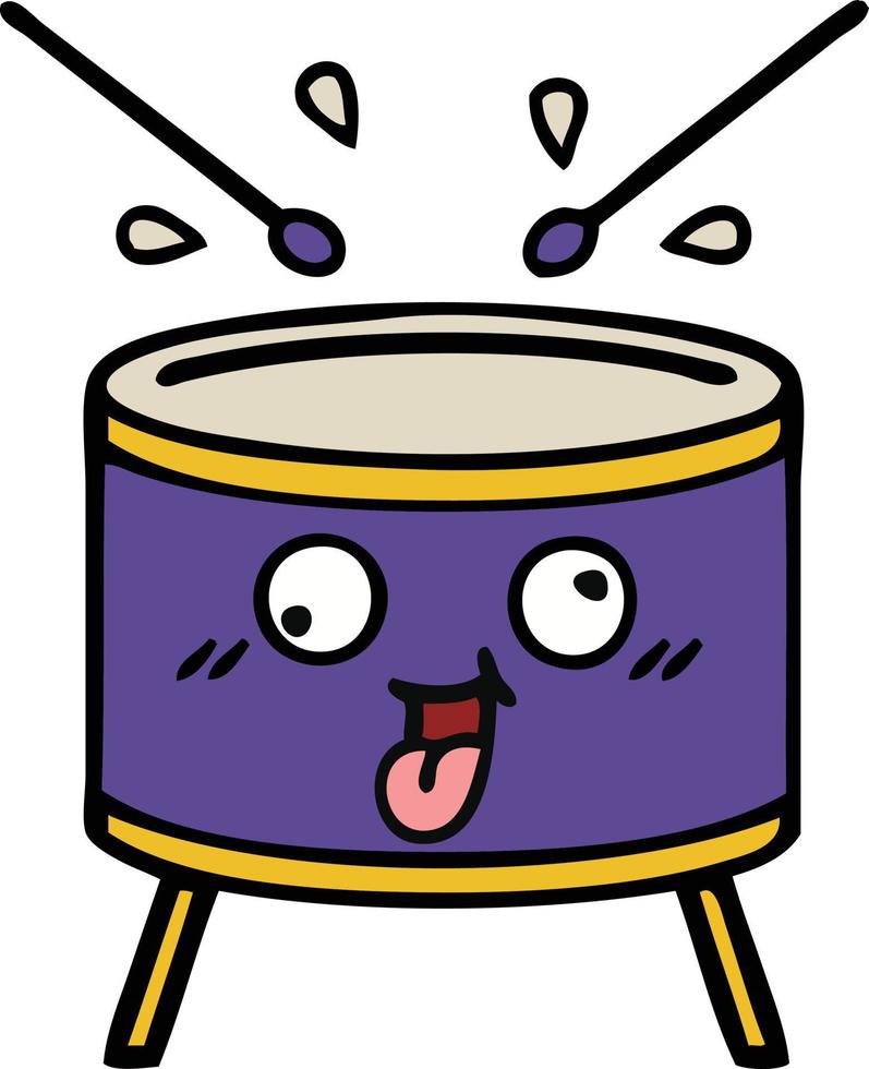 cute cartoon drum vector