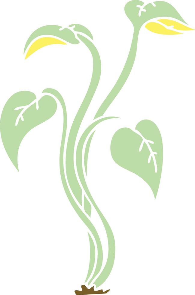 quirky hand drawn cartoon plant vector