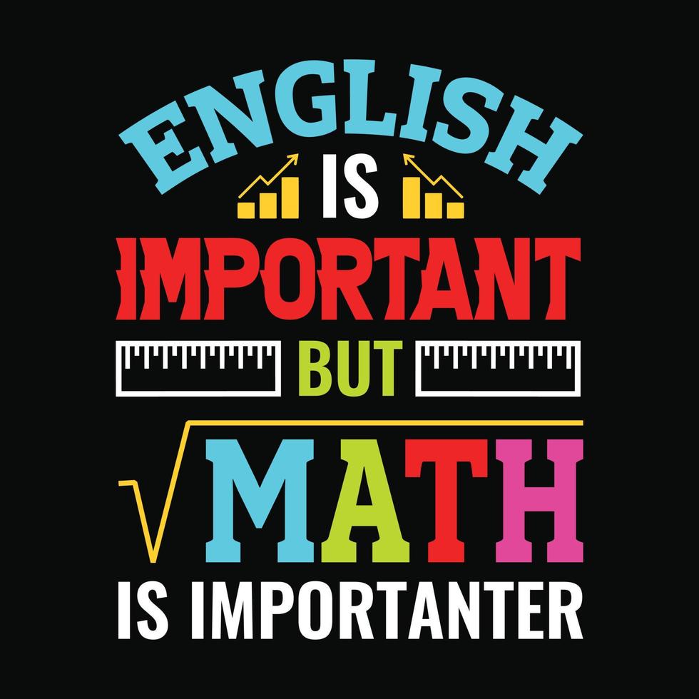 el inglés es importante, pero las matemáticas son más importantes: el profesor cita camisetas, tipografía, gráficos vectoriales o diseño de afiches. vector