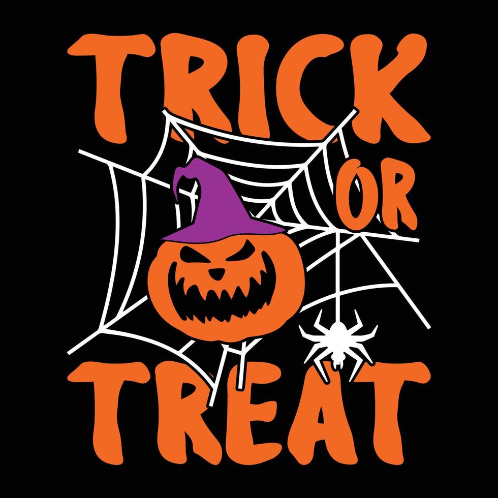 Trick or treat - Halloween quotes t shirt design, vector graphic