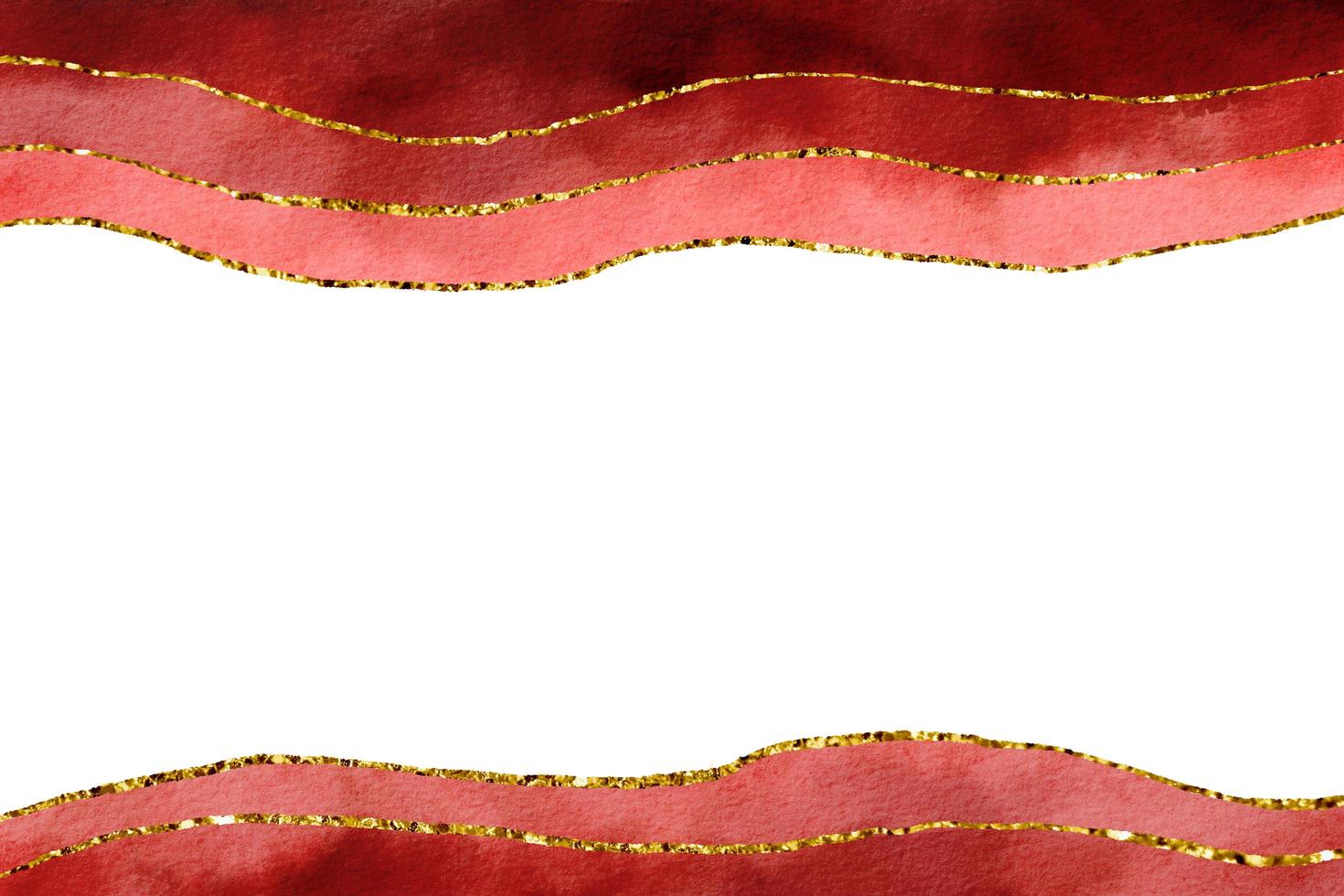 Burgundy Watercolor Background Border with Gold photo