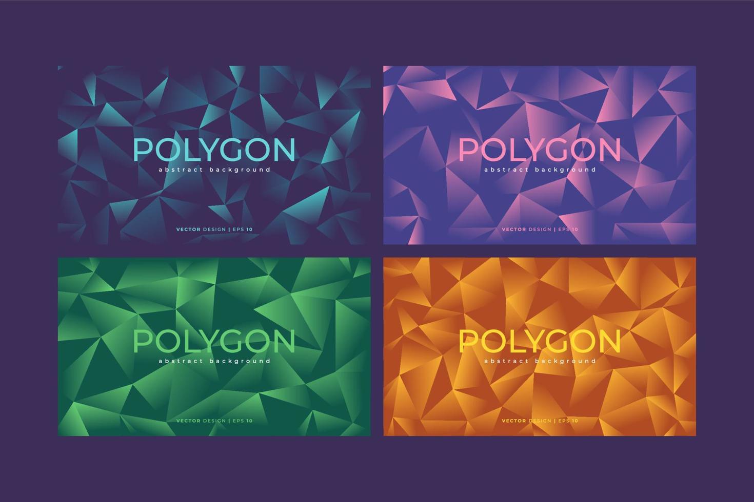 Vector low poly background collection. Abstract illustration triangles design for poster, banner, presentation