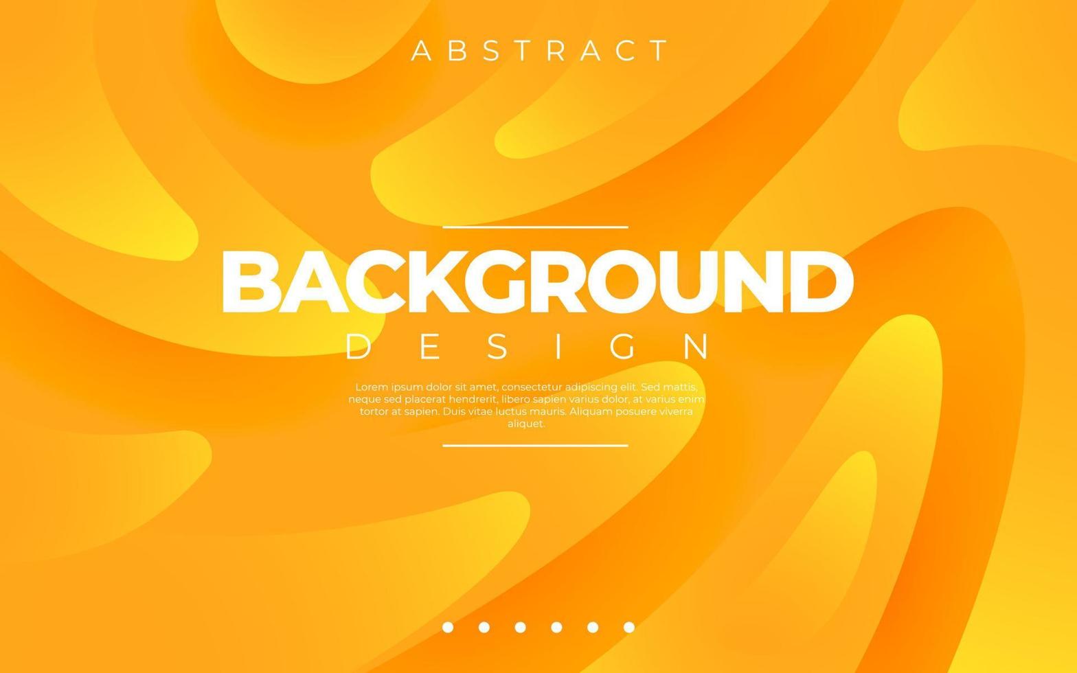 Dynamic fluid background. Orange color 3D style vector