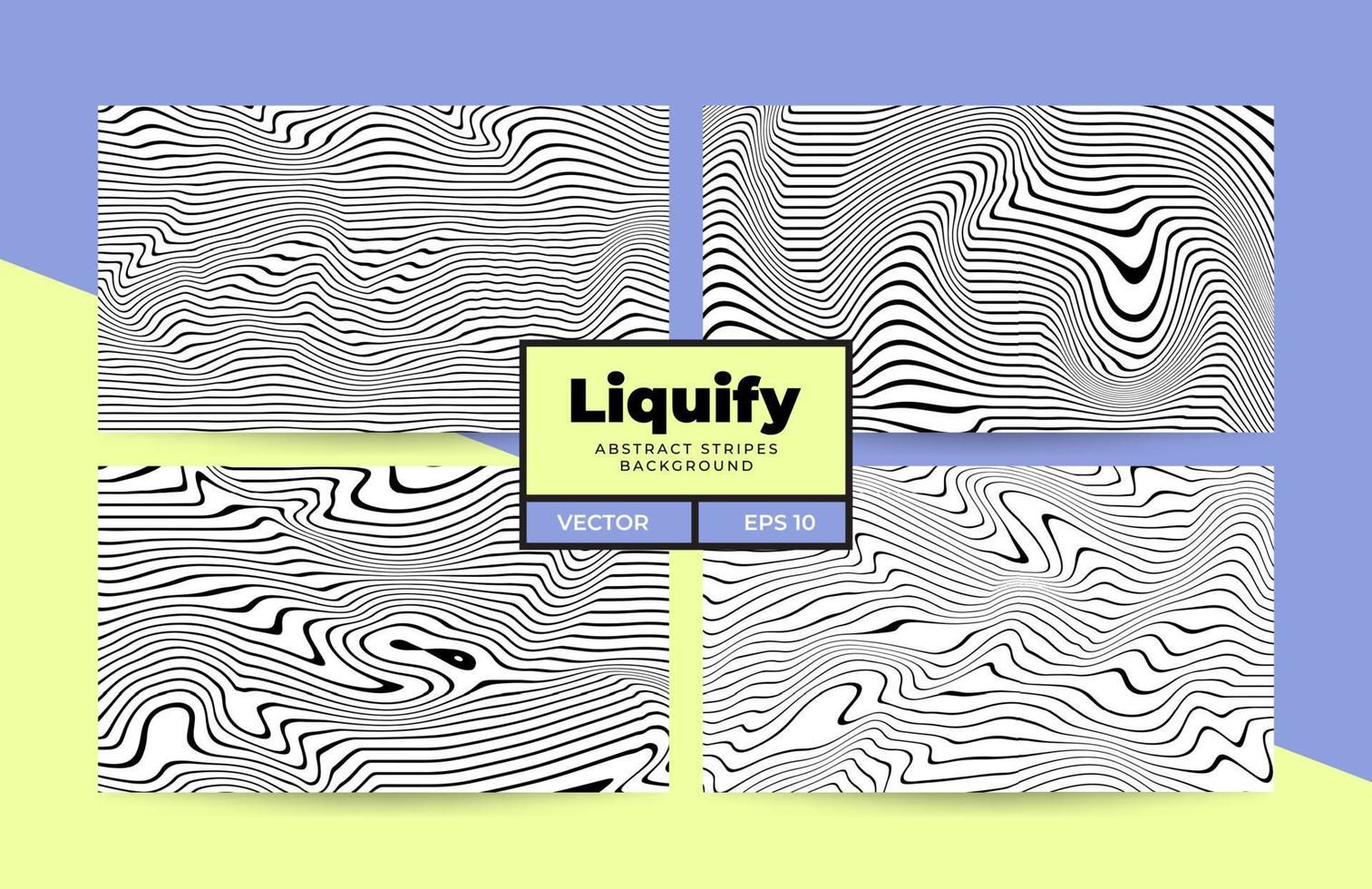Abstract wave marble liquify background. Trippy black white pattern wood texture. vector