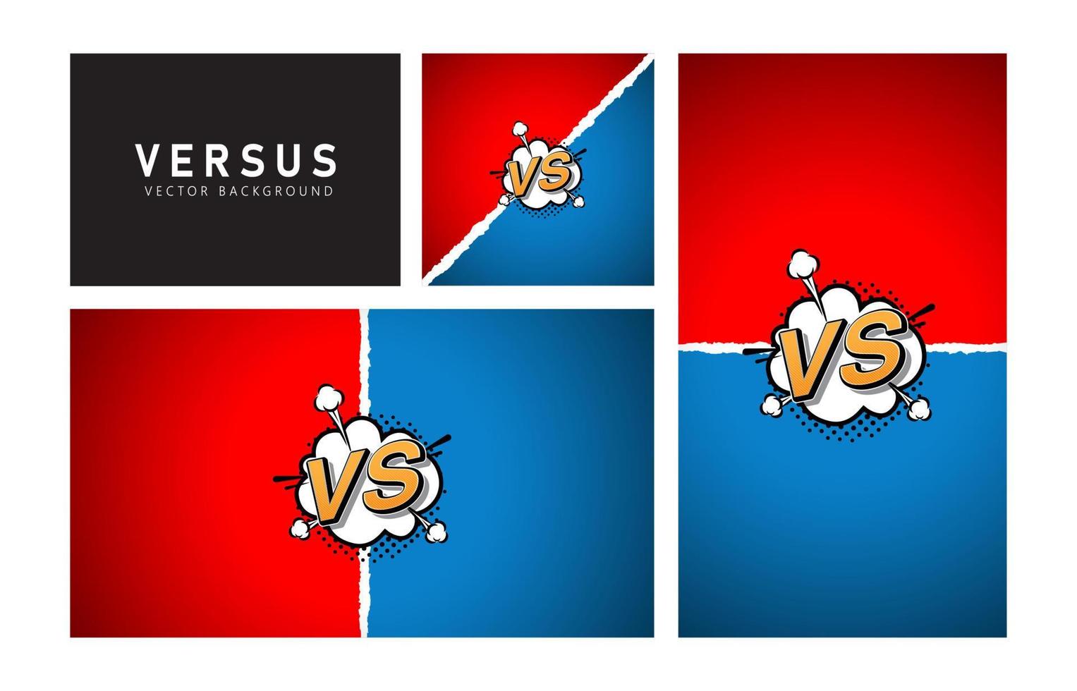 vs versus publicación de fondo de lucha de batalla en las redes sociales. paisaje, retrato, proporción cuadrada. vector