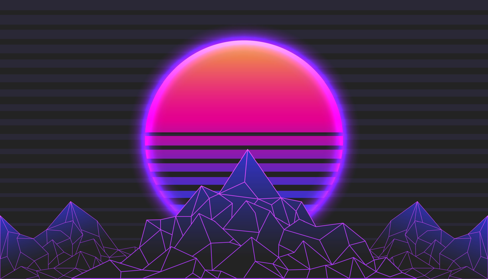 Retro Background Mountain Landscape 80s Styled. Synthwave, retrowave, cyber  neon. 10569302 Vector Art at Vecteezy