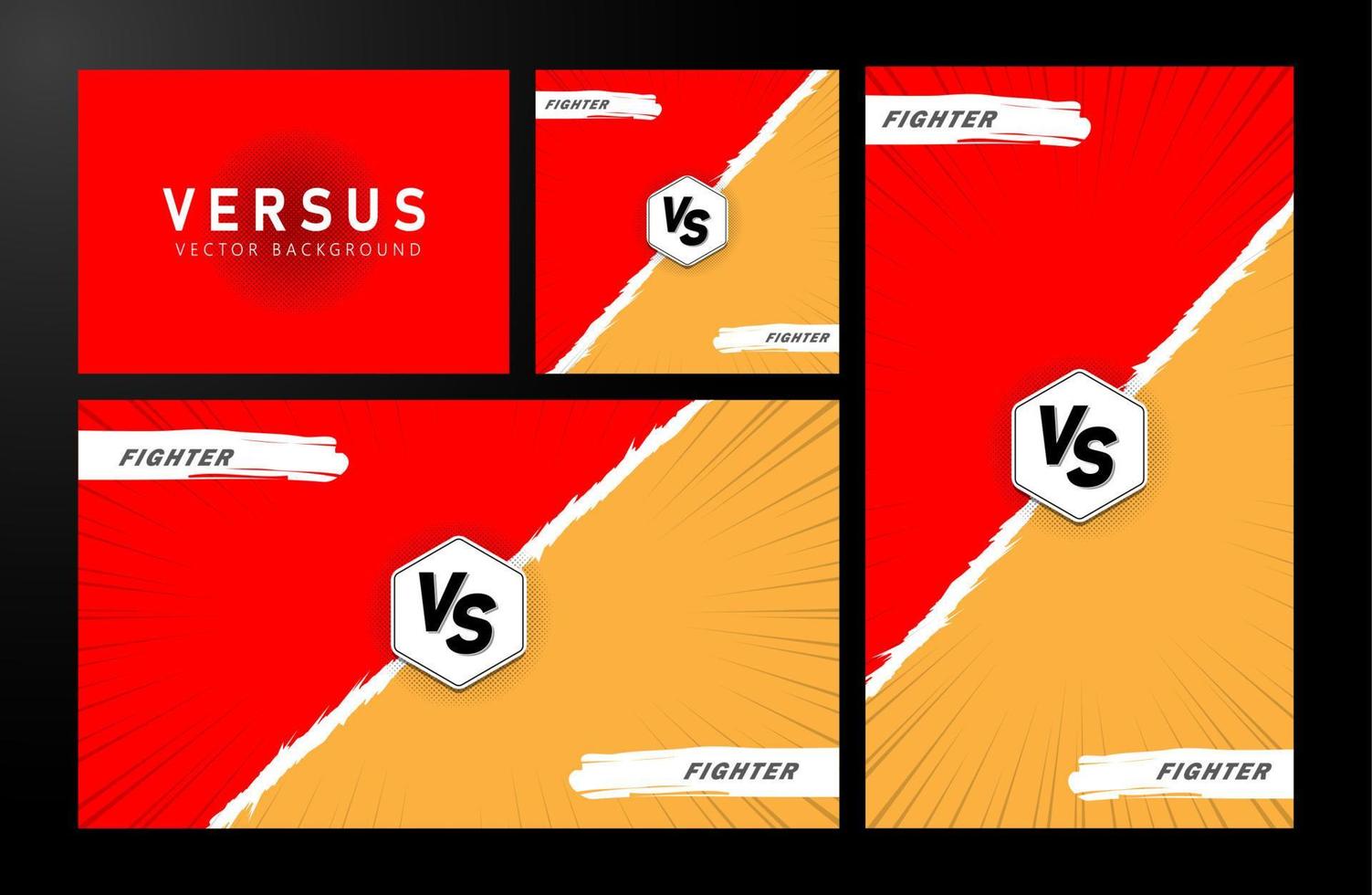 VS Versus Battle Fight Background Social Media Post. Landscape, Portrait, Square ratio. vector