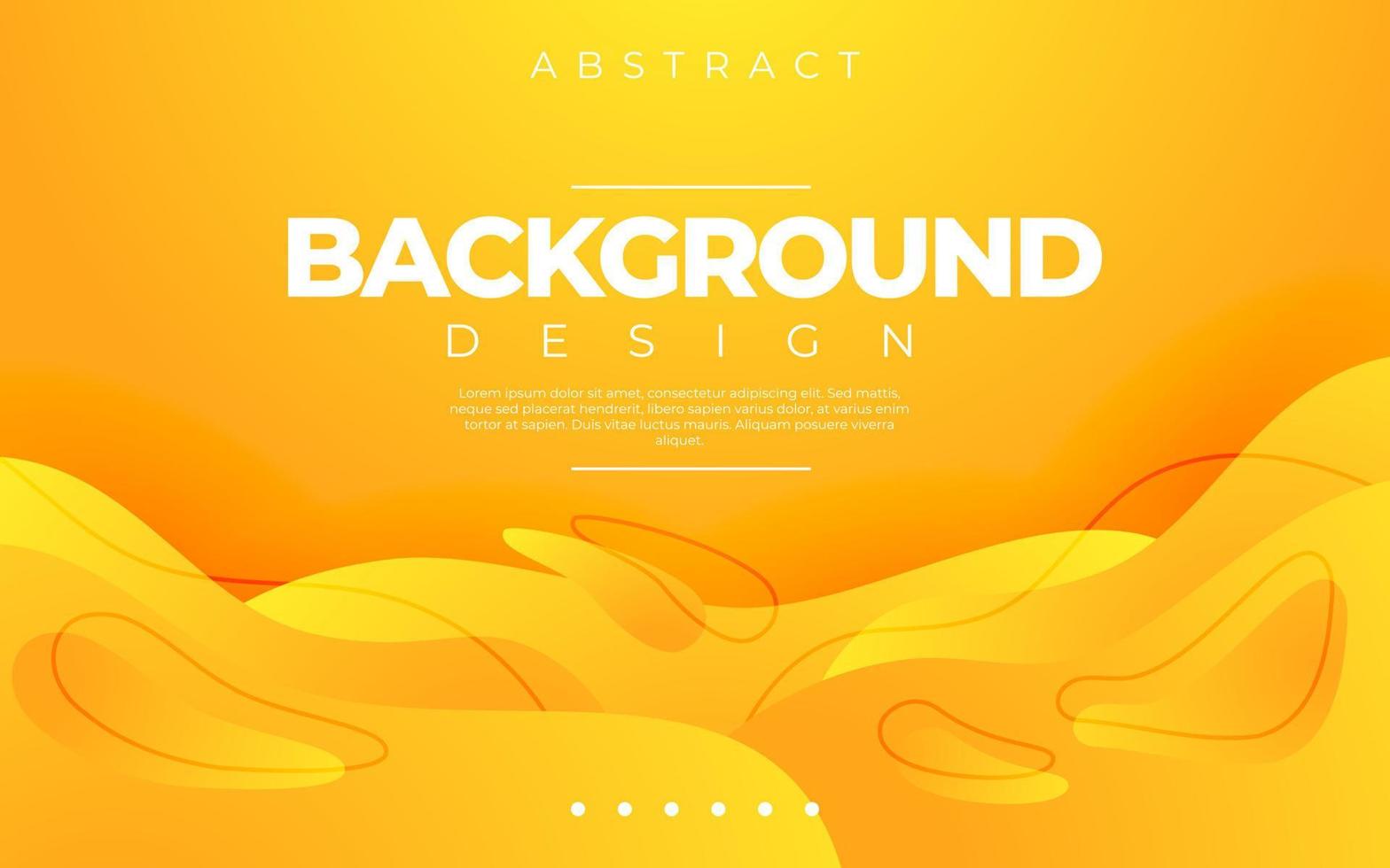 Dynamic fluid background. Orange color 3D style vector