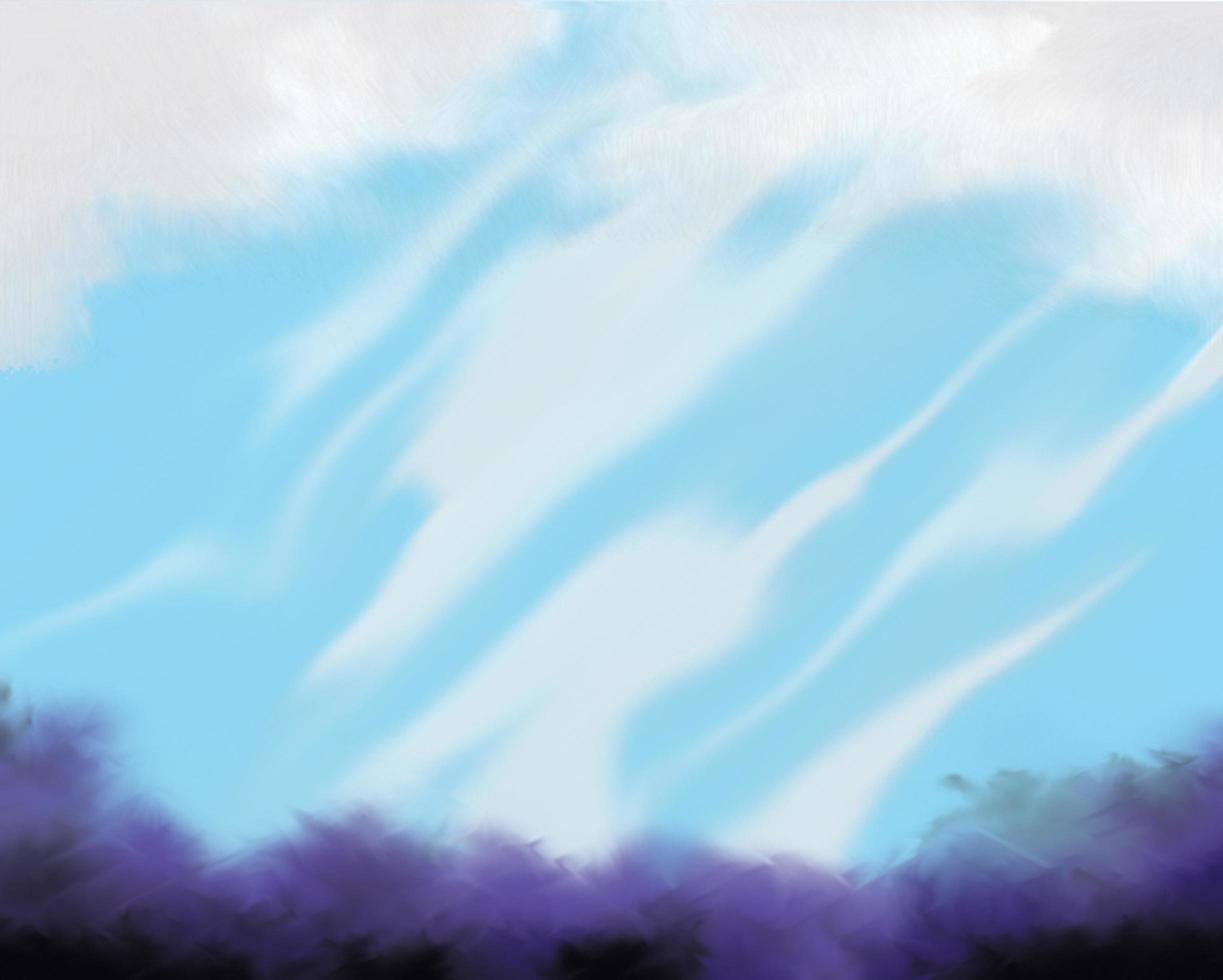 animetion sky on purple tree photo