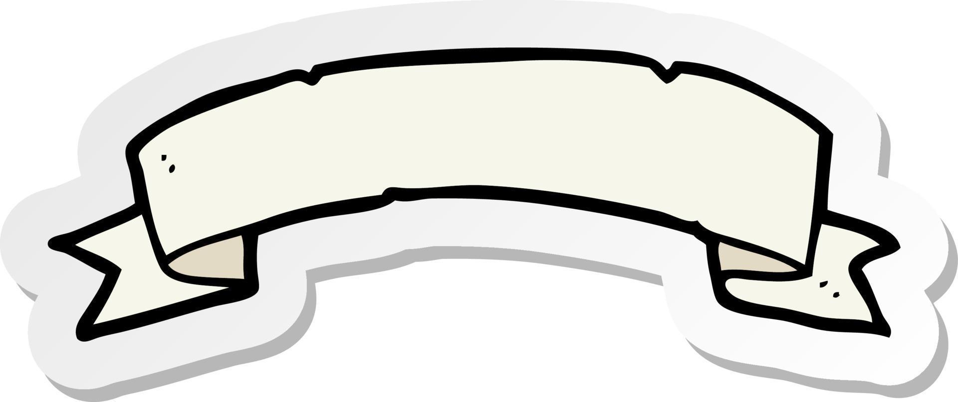 sticker of a cartoon tattoo scroll banner vector