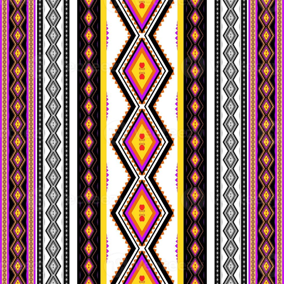 seamless fabric pattern Designed with geometric shapes For making scarves, shirts, sewing, knitting, weaving. photo