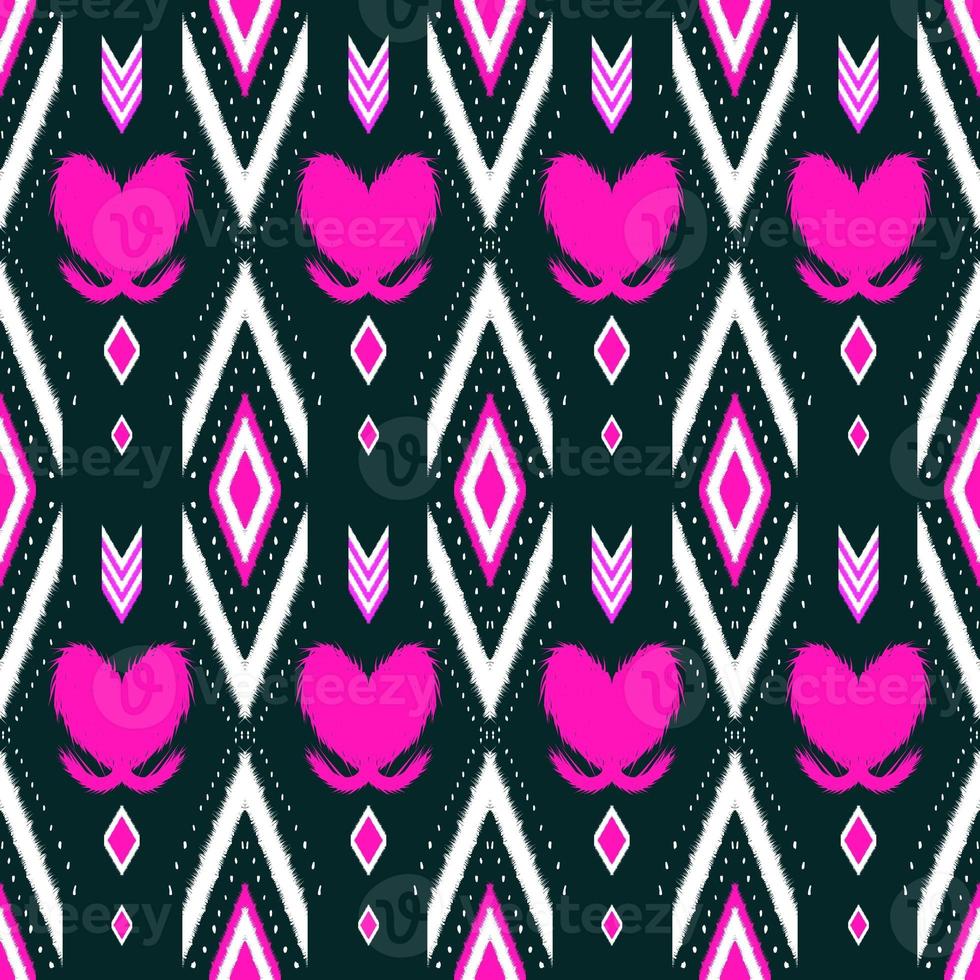 oriental geometric ikat design for background, carpet, wallpaper, clothing, embroidery  illustration. photo