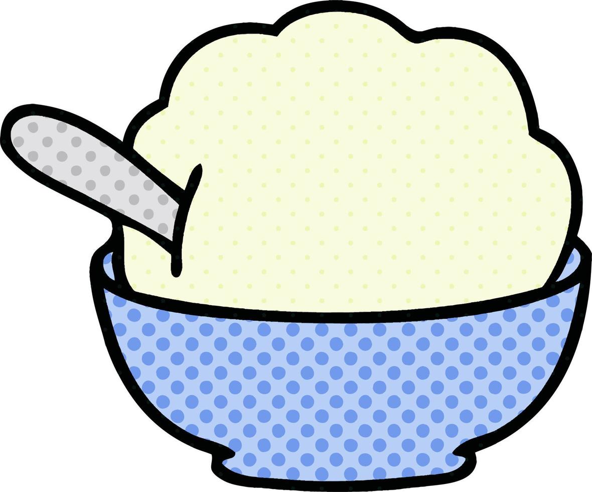 quirky comic book style cartoon ice cream bowl vector