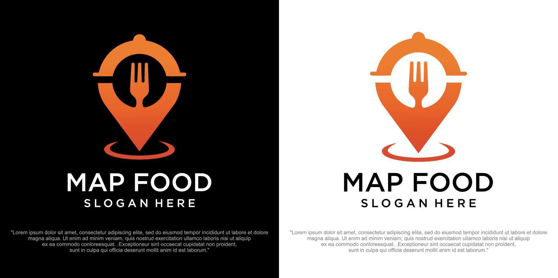 el conjunto de logotipos de puntos de comida consiste en una ilustración vectorial de diseño de logotipo de tapa de comida y tenedor vector