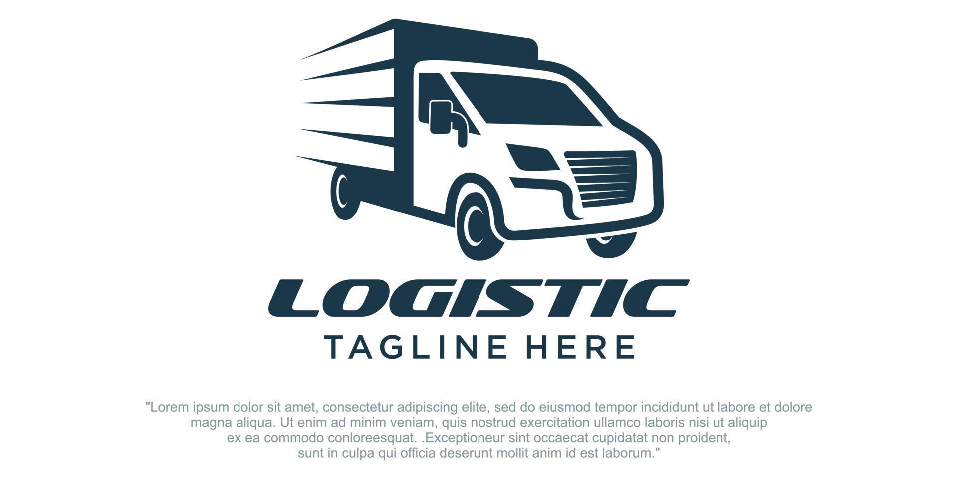 plantillas de diseño de logotipos de camiones creativos, logística vector