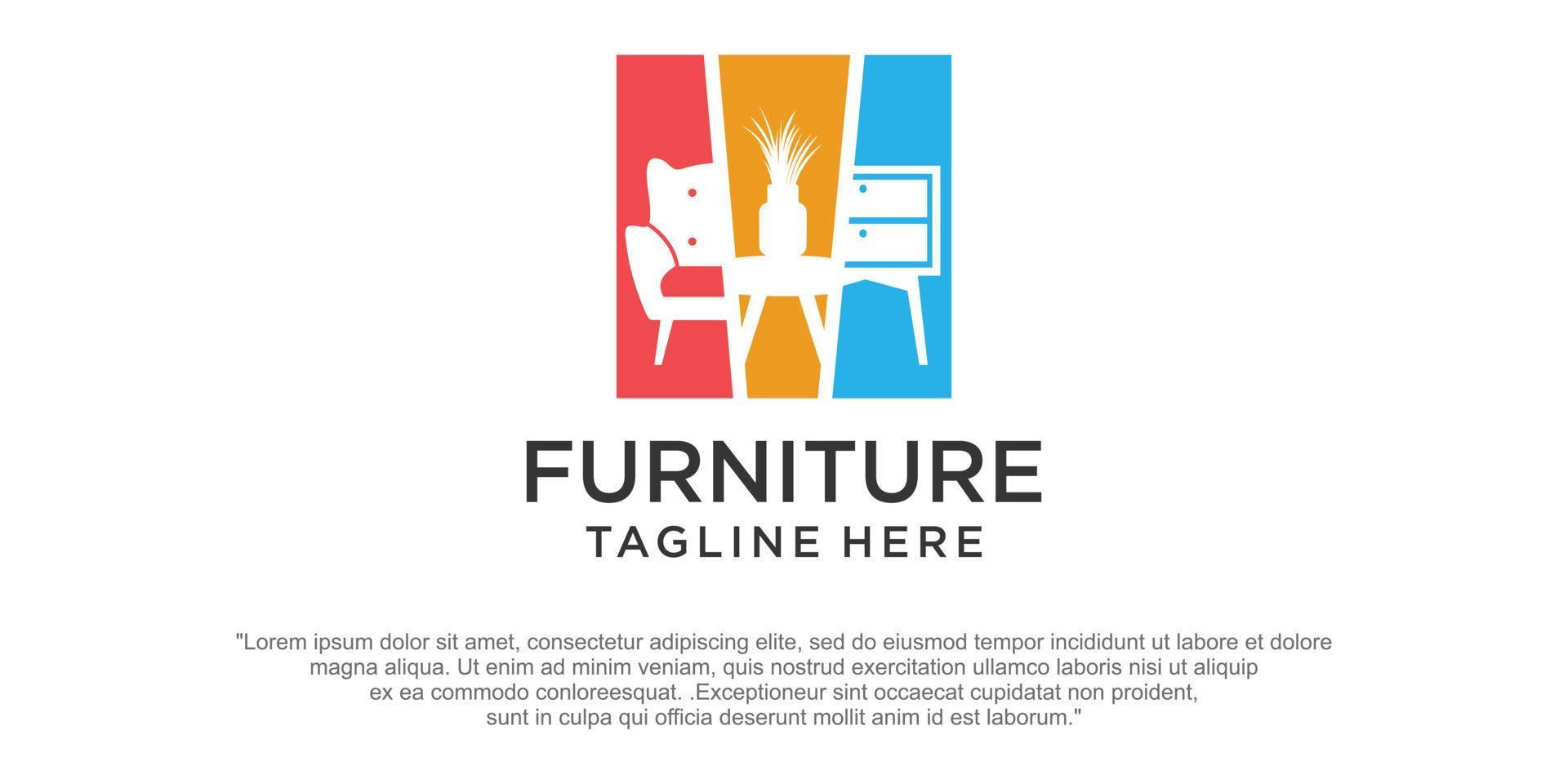 furniture interior logo vector