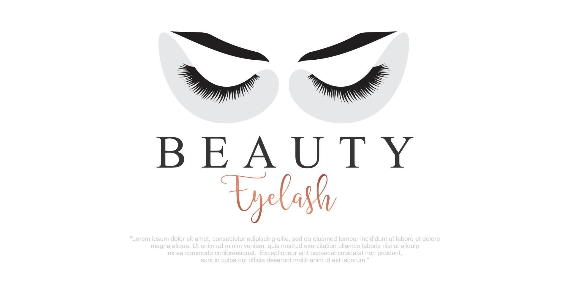 eyelash logo design for beauty with creative element vector