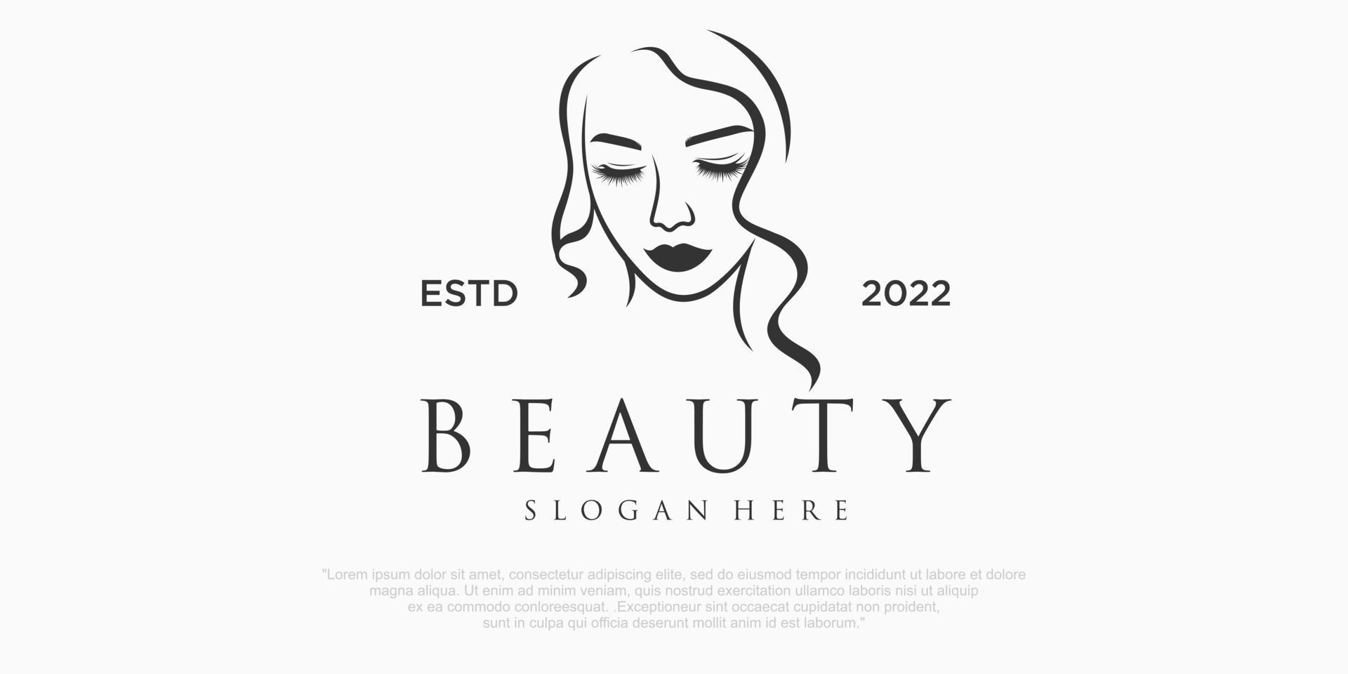 diseño de logotipo de mujeres de belleza vector