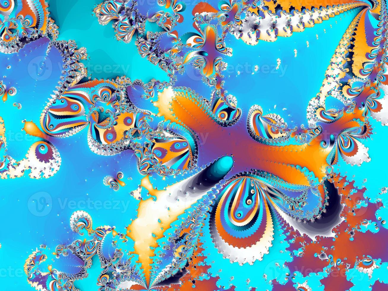 Beautiful zoom into the infinite mathematical mandelbrot set fractal. photo
