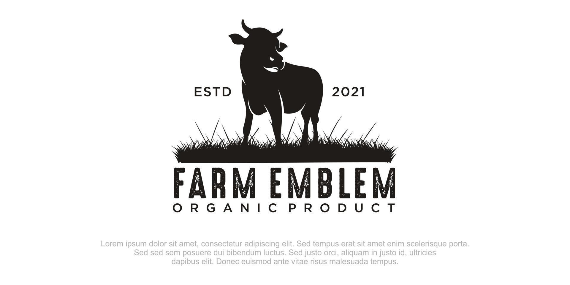 cow farm logo design. cow vector illustration