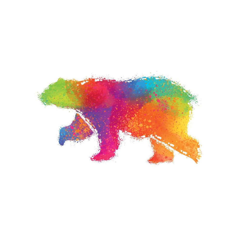 ilustración de arte digital de oso colorido listo para imprimir vector