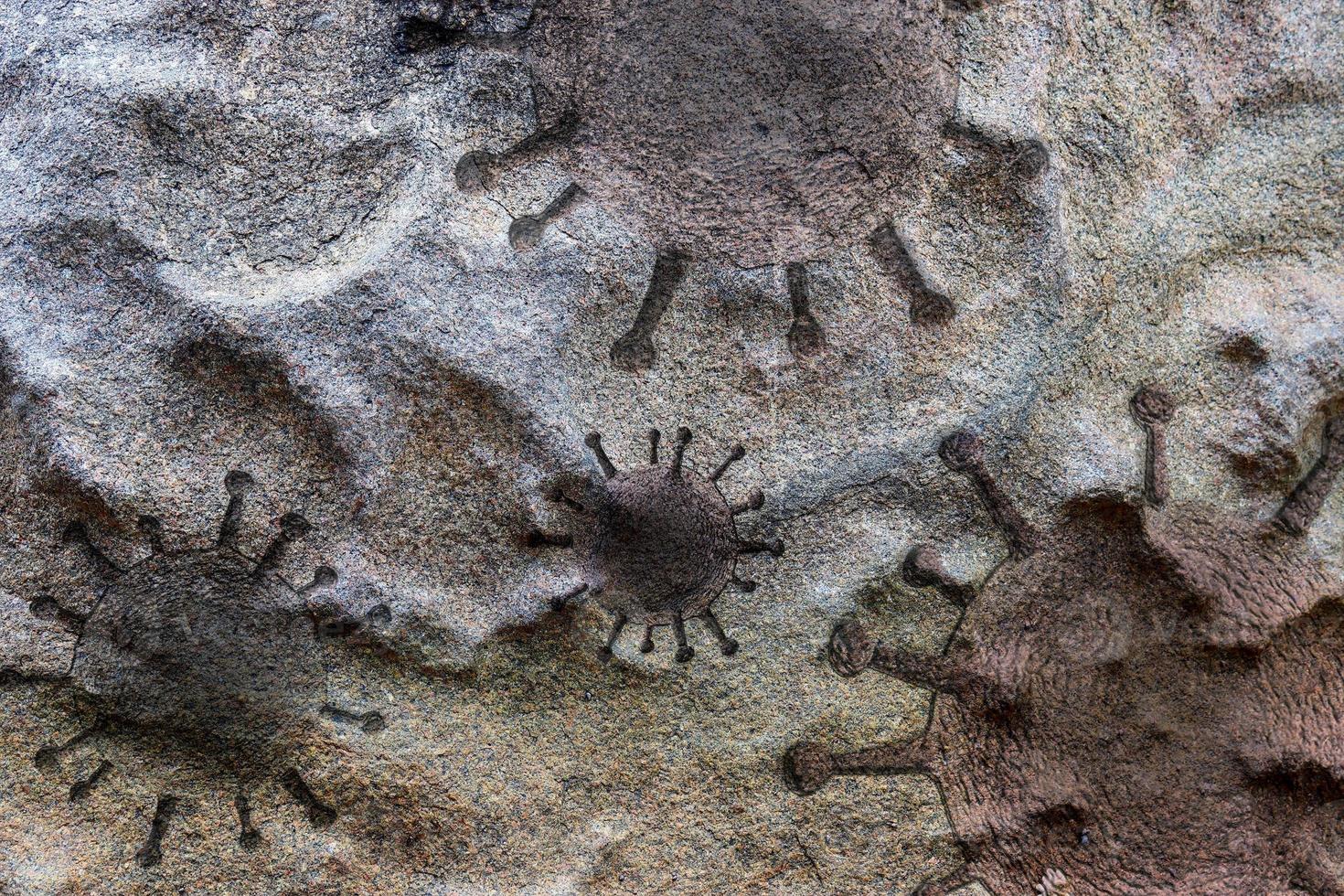 Old stone and rock textures with some virus fossil virus visualization photo