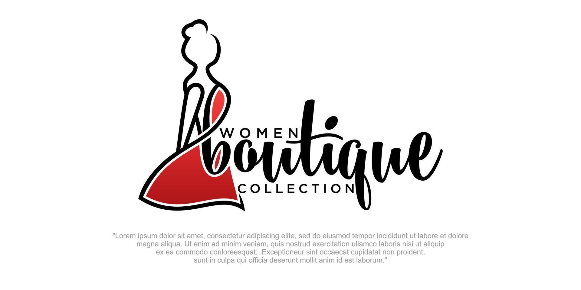 vector fashion boutique and store logo, label, emblem with fashionable