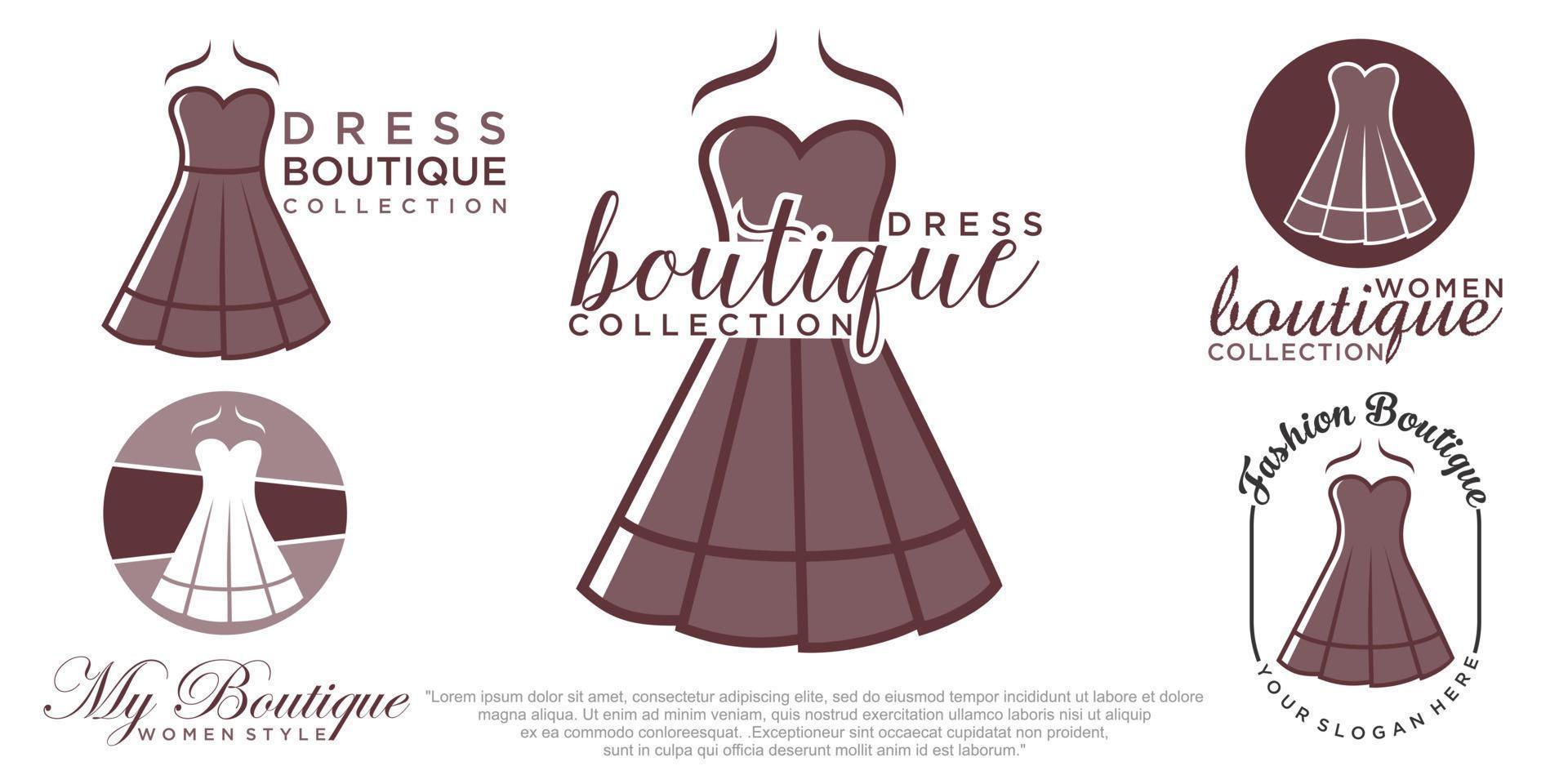 Fashion icon set logo vector illustration design template, fashion and ...