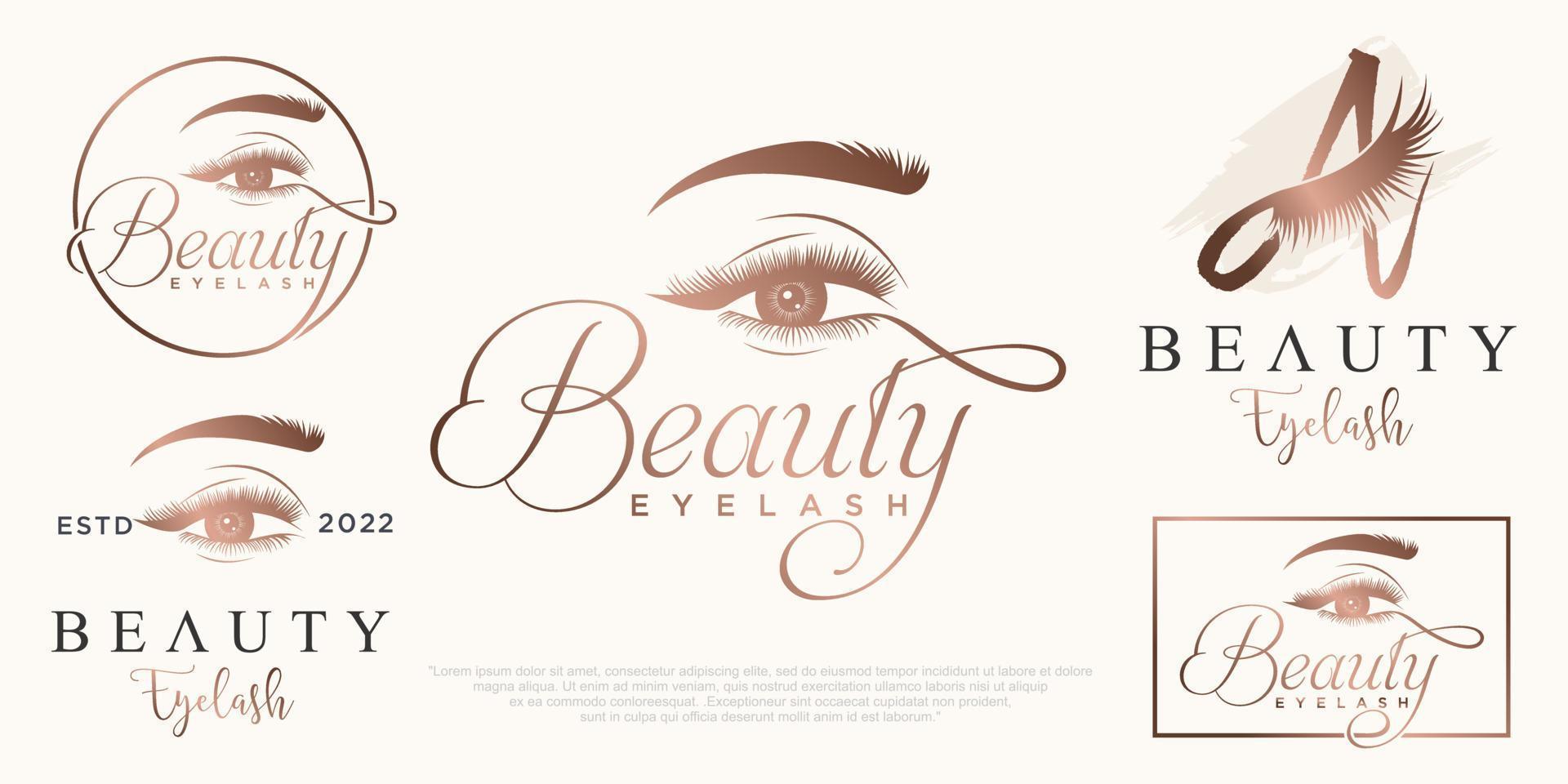 Eye lashes icon set  logo design with creative modern concept vector