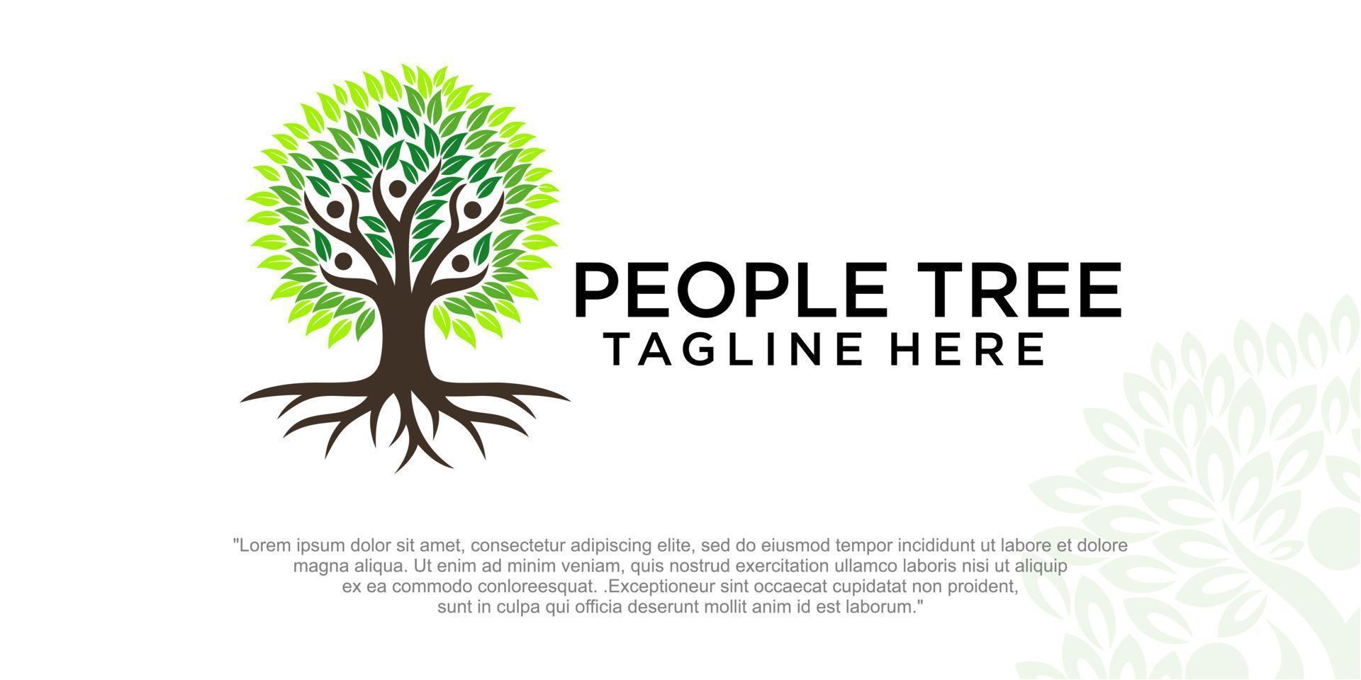 People Tree Vector Logo Template