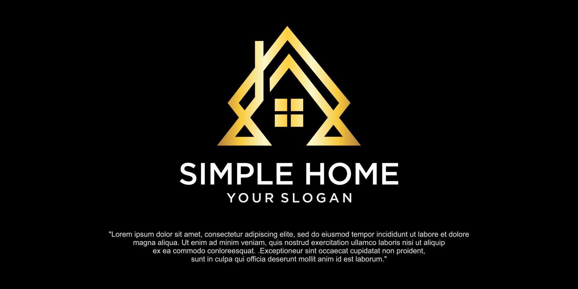 Simple  House Real Estate Architecture Construction Logo Vector Icon