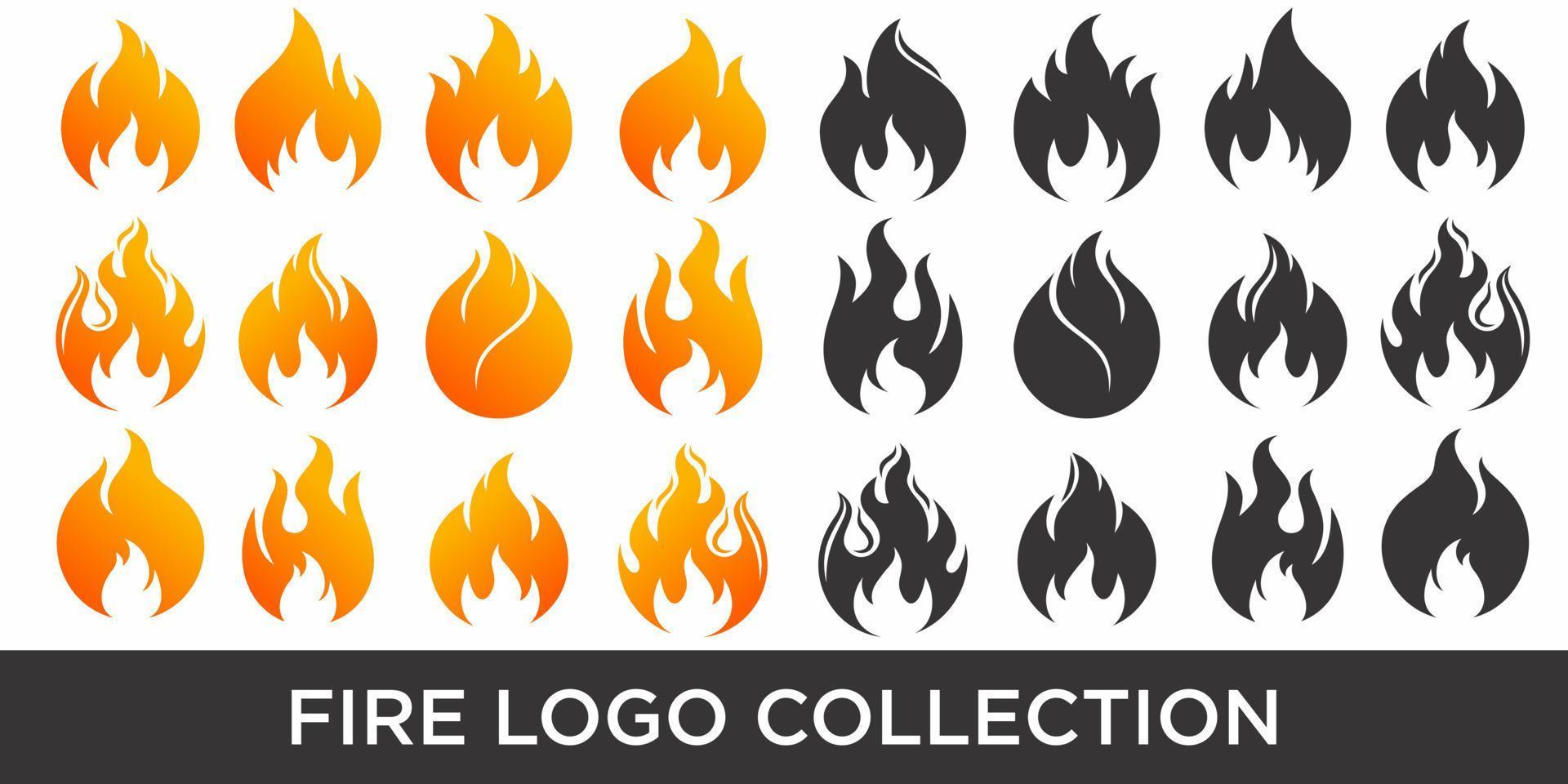 ilustración de diseño de logotipo de conjunto de iconos de fuego vector