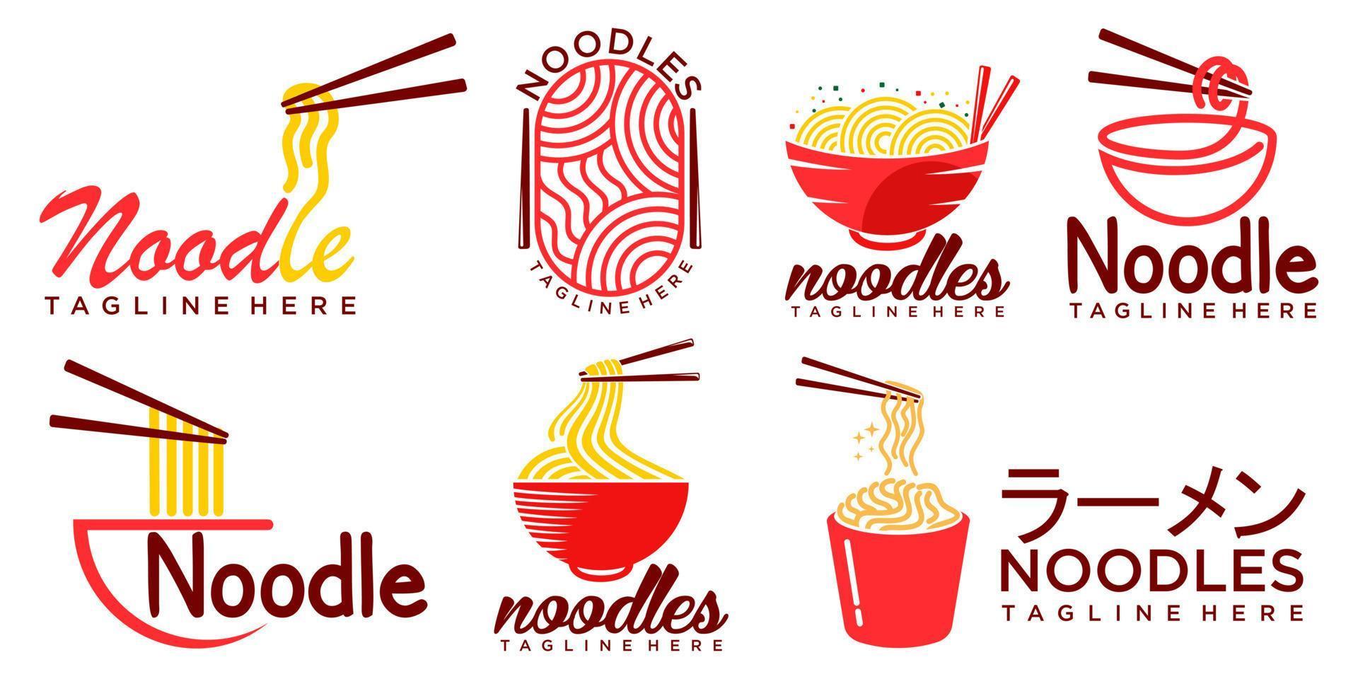 variedades de vector de diseño de logotipo de fideos.