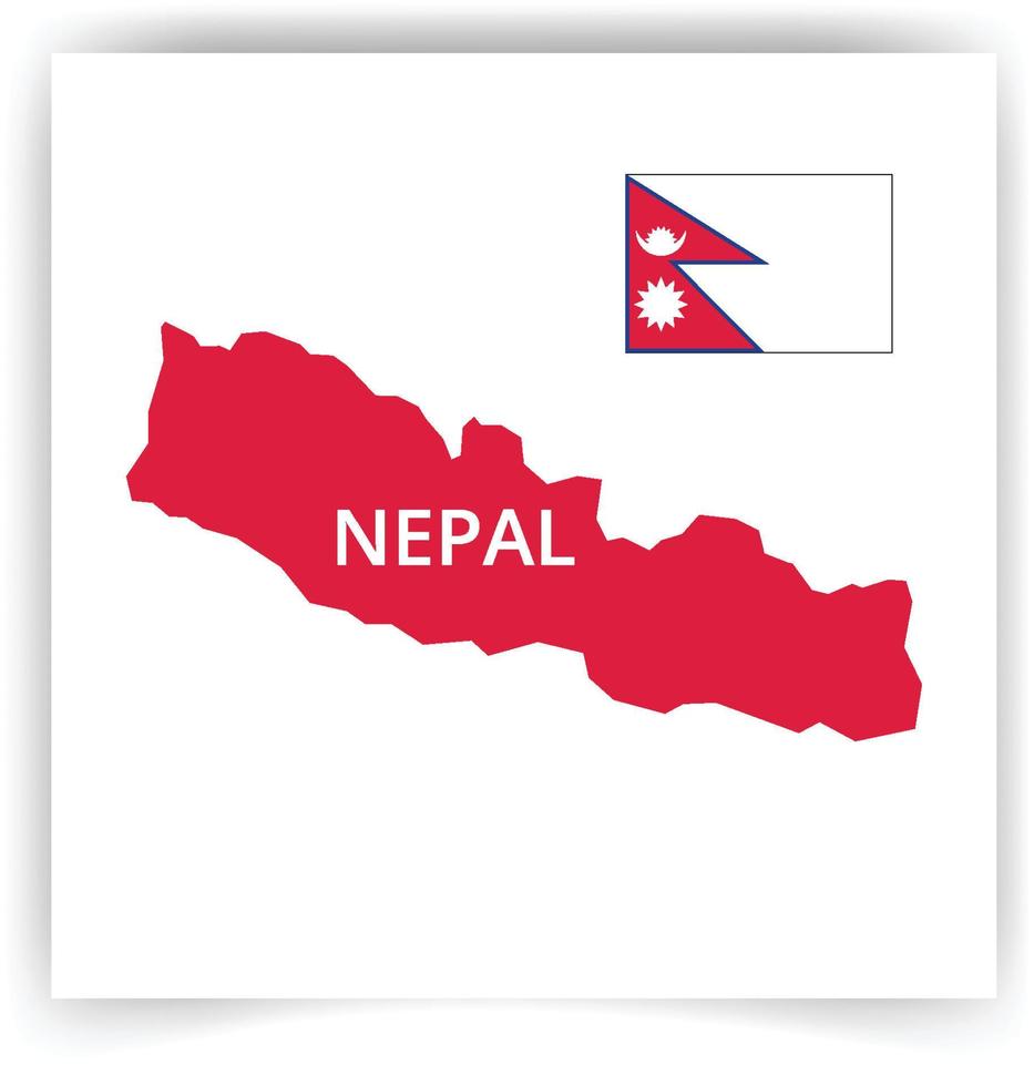 bandera de nepal para el día de la independencia y mapa vectorial detallado alto nepal vector