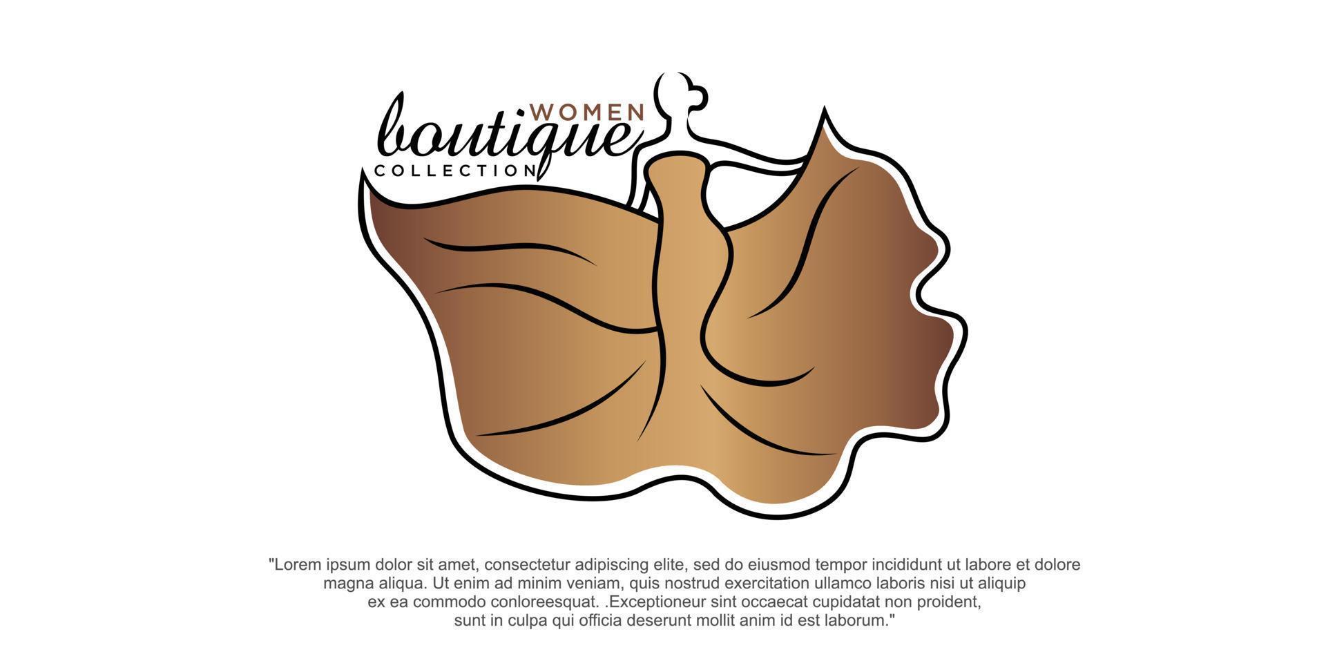 logotipo de moda de mujer, vector