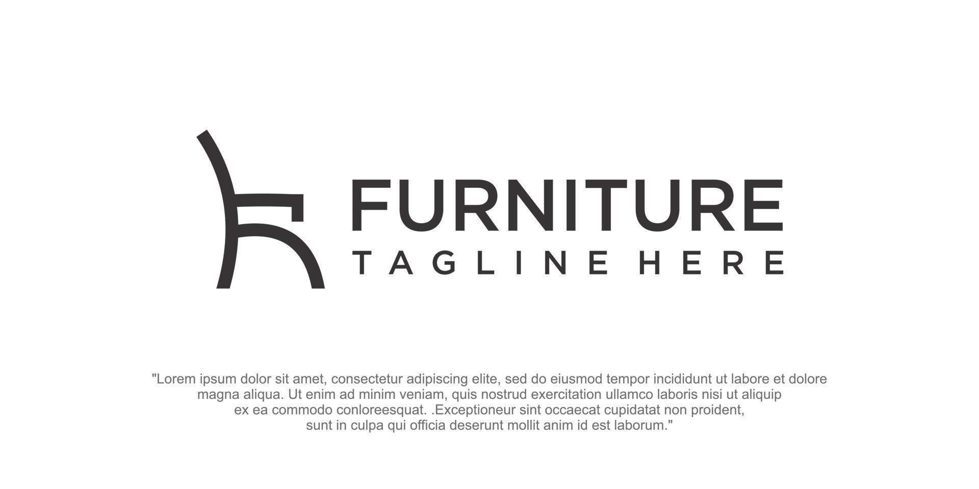 minimalist furniture logo design vector