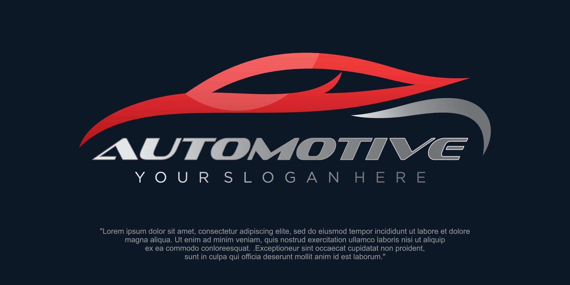 Red sport car logo vector icon  with creative modern concept