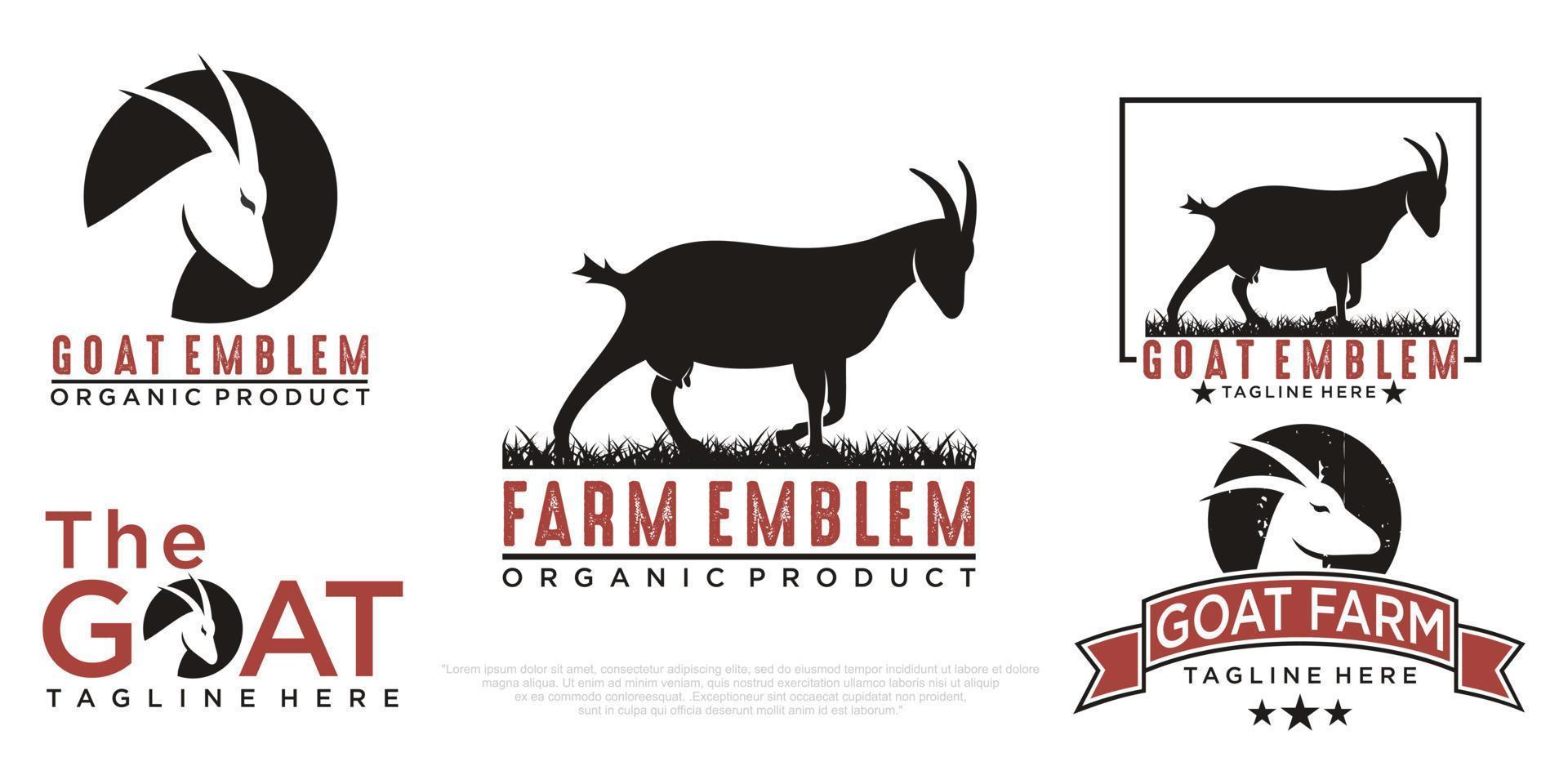 goat logo icon set design vector