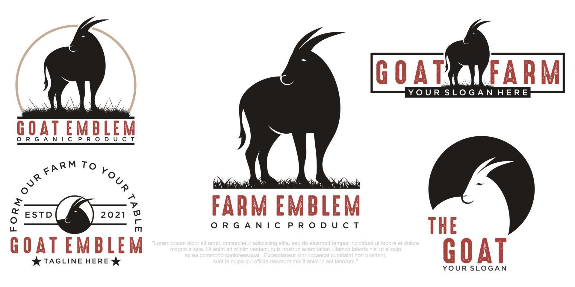 goat logo icon set design vector