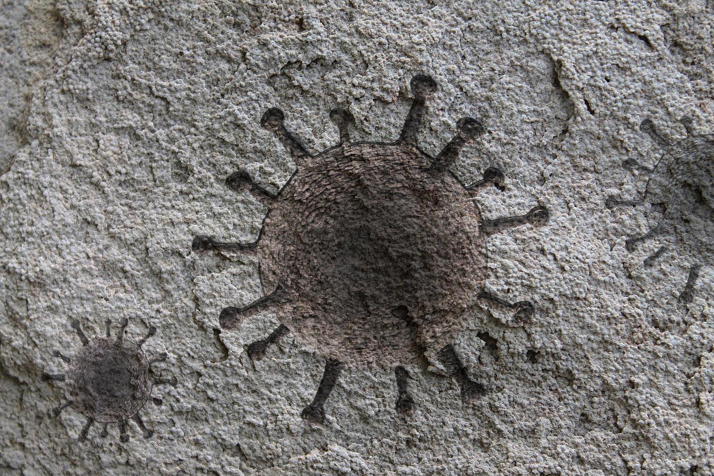 Old stone and rock textures with some virus fossil virus visualization photo