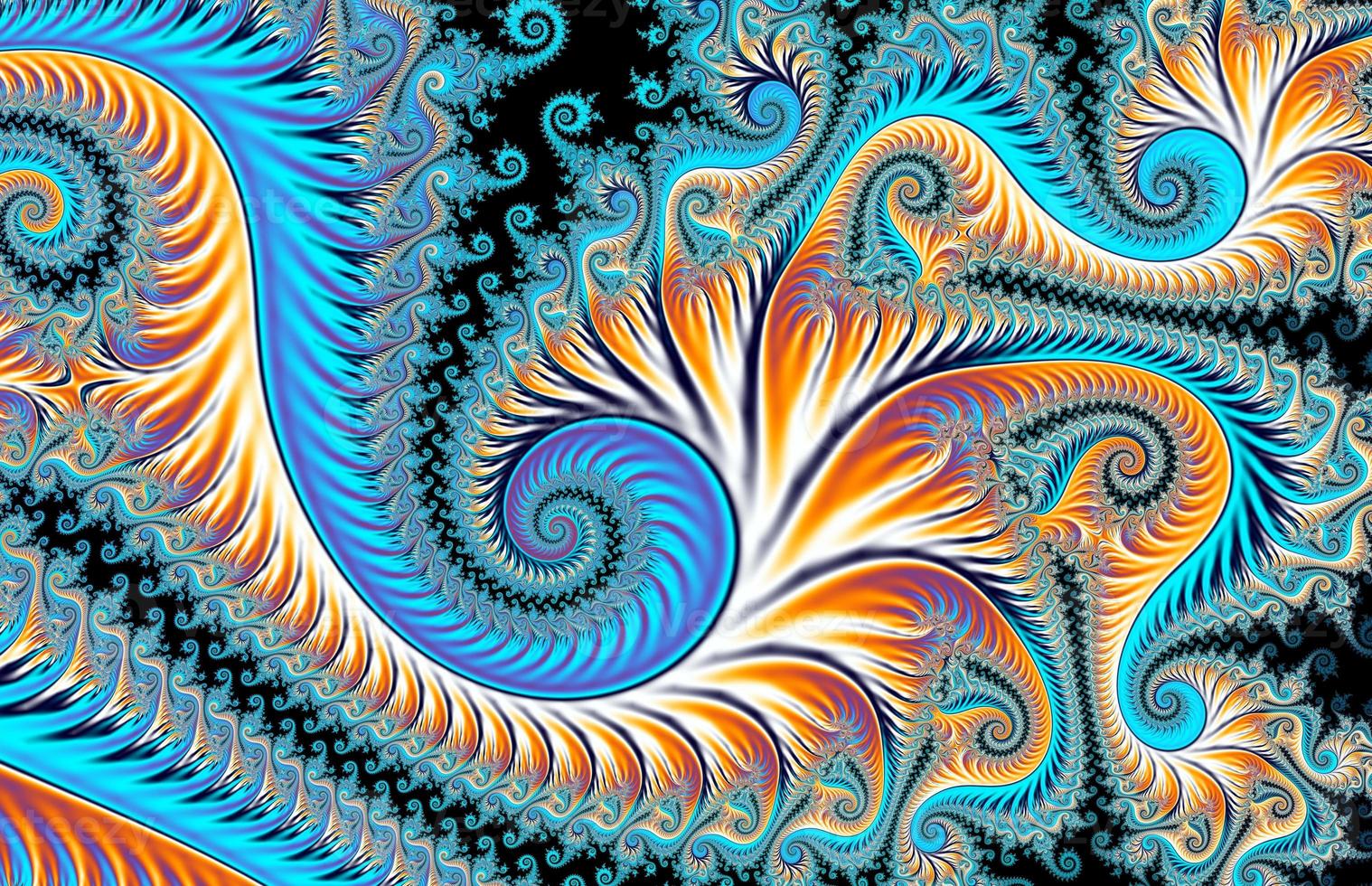 Beautiful zoom into the infinite mathematical mandelbrot set fractal. photo