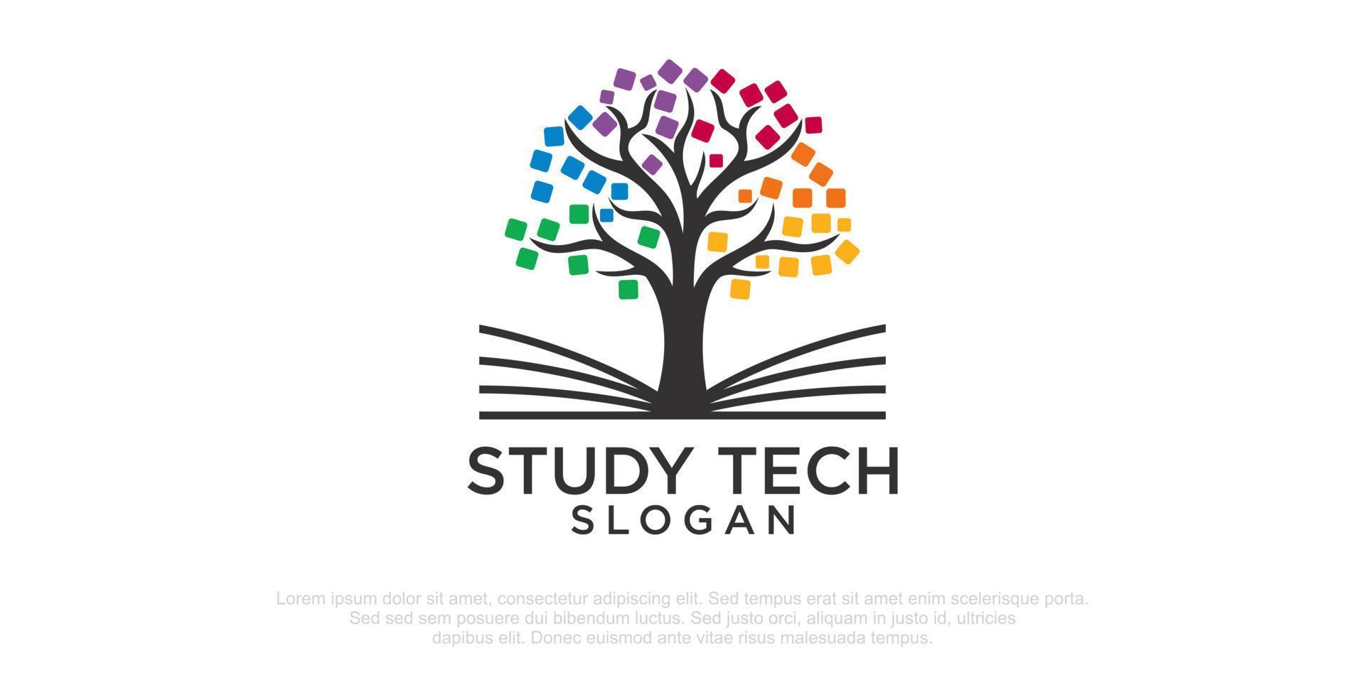 Smart Study or tech study  logo design template with business card vector