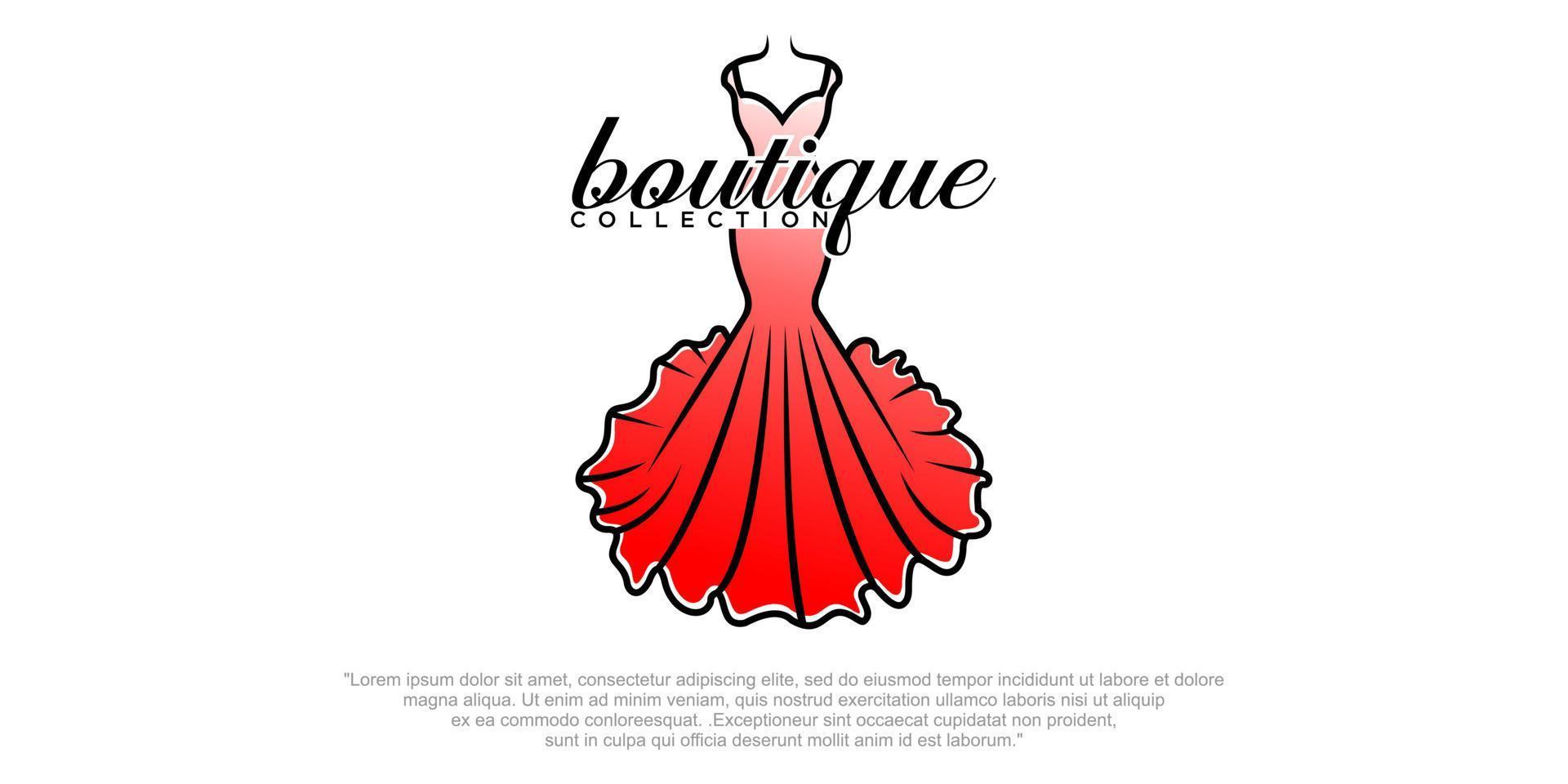 vestido de novia boutique nupcial logo vector plantilla ilustración diseño