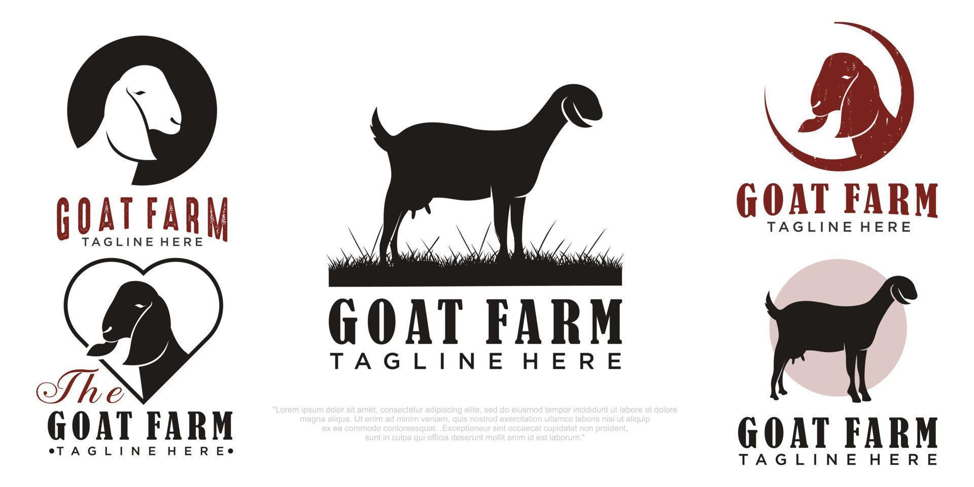 simple goat logo icon set design vector