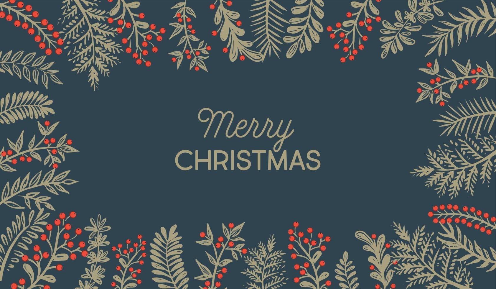 Design of flower frames, Invitations Merry Christmas. Vector. vector