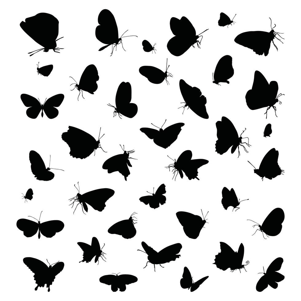 I Love Butterfly Silhouette Of Butterfly Arts 10570882 Vector Art ...